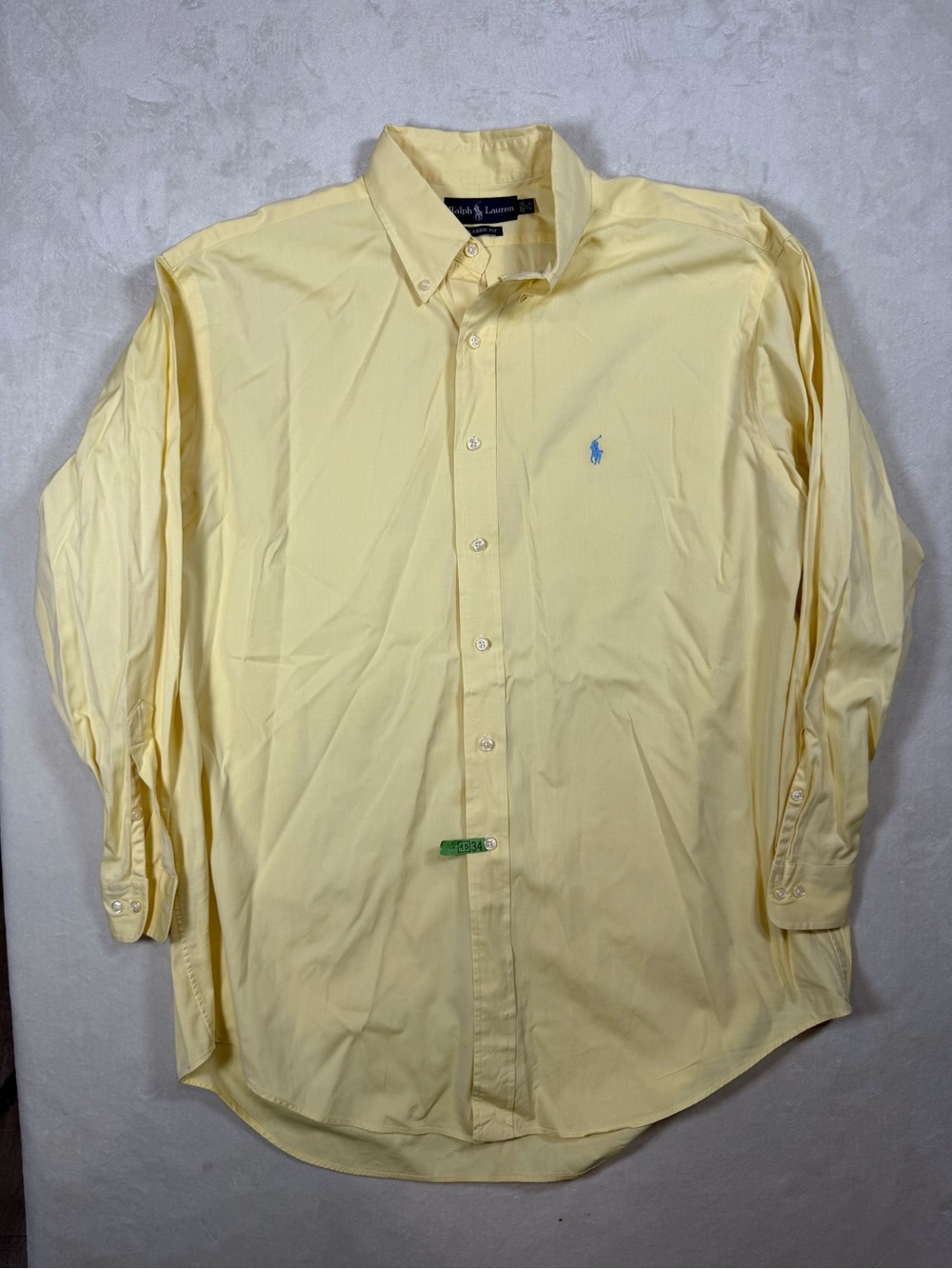 Polo  Ralph Lauren 17 32/33 Men's Classic Button-Down Shirt in Pale Yellow